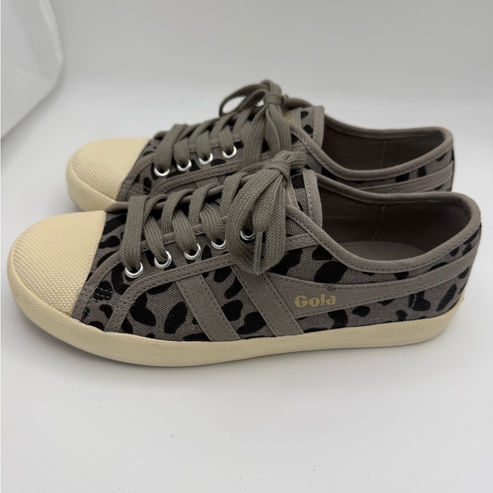 Gola Classics Women’s Classic Delta Sneakers Size 8 US / 9 EU Grey Black Leopard - Picture 3 of 11